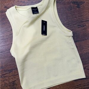Express Ribbed Tank Top - Light Yellow NWT